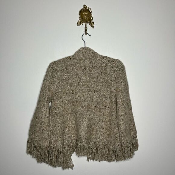 Ruby Rd Oatmeal Fringe Sweater Jacket S - Picture 5 of 5